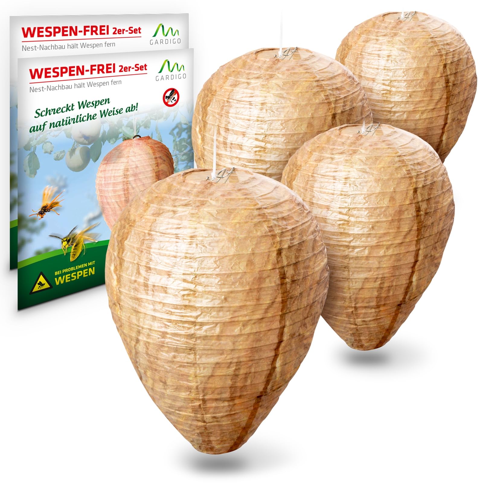 gardigo-wespenwedler-wespennest-attrappe-papier-4er-set-giftfrei image 1