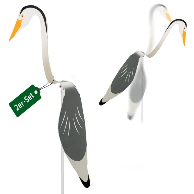 gardigo-vogel-frei-fischreiher-abwehr-twist-gartenfigur-2er-set-beweglich image 1
