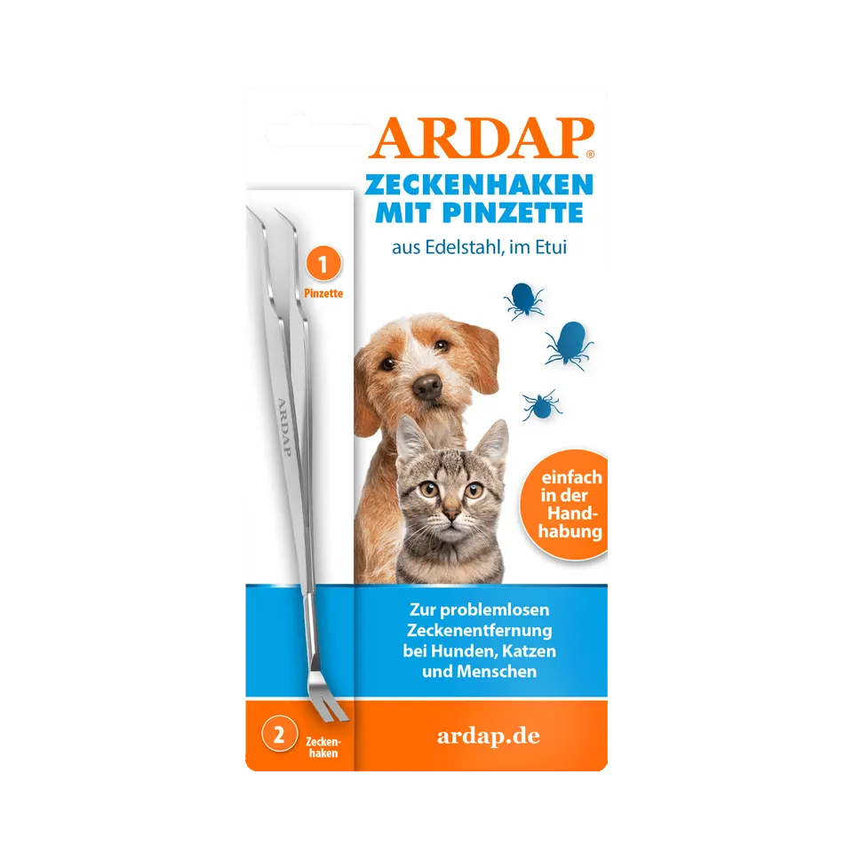 ardap-repell-zeckenhaken-mit-pinzette-edelstahl-2in1 image 1